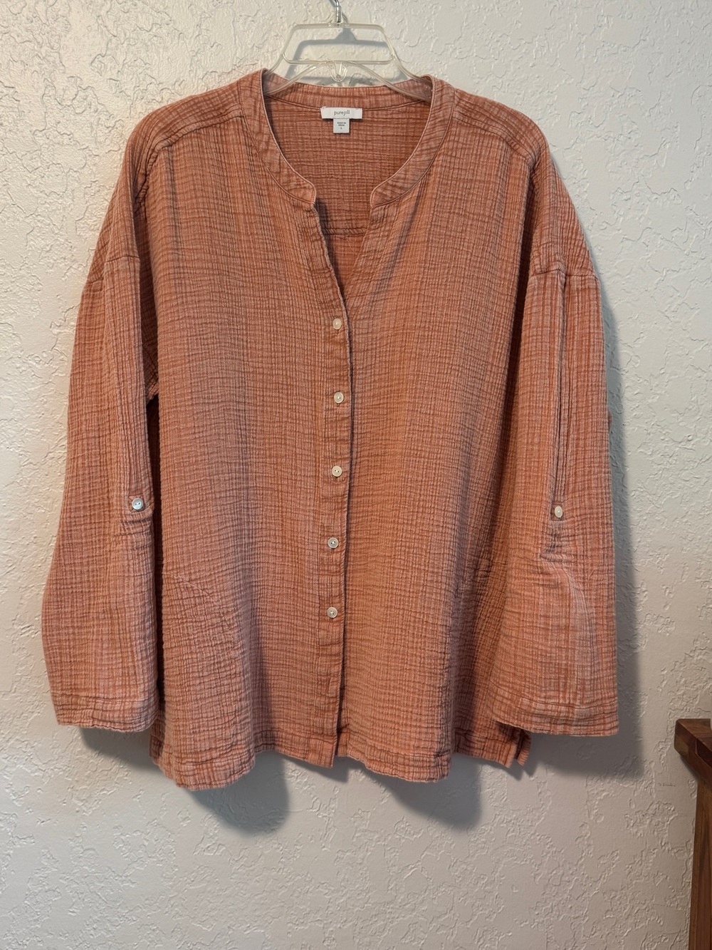J. Jill cotton button down tunic with pockets